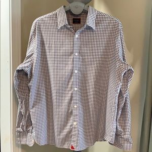 Untuckit classic cotton Dunn Shirt, gray gingham